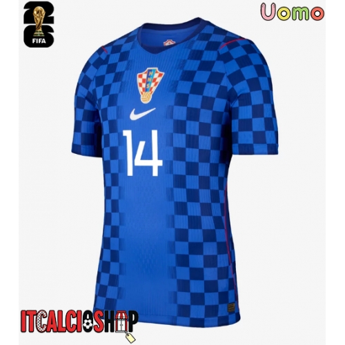Croazia Ivan Perisic #14 Seconda Maglia Mondiali 2026 Manica Corta
